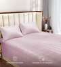 Pink Solid 300 TC Cotton King Sized Fitted Bedsheet with 2 Pillow Covers