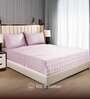 Pink Solid 300 TC Cotton King Sized Fitted Bedsheet with 2 Pillow Covers