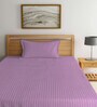 Pink Solid 300 TC Cotton Single Bedsheet with 1 Pillow Cover