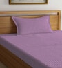 Pink Solid 300 TC Cotton Single Bedsheet with 1 Pillow Cover