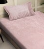 Pink Solid 300 TC Wool Single Bedsheet with Pillow cover
