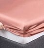 Pink Solid 400 TC Satin King Fitted Bedsheet with 2 Satin Pillow covers