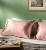 Pink Solid 400 TC Satin Set of 2 Pillow Covers
