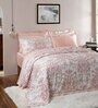 Pink Patterned Cotton Double Bed Duvet Cover with 2 Pillow Covers Tranquil Essence