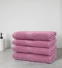 Pink Solid Cotton 500 GSM Hand Towel Set of 4