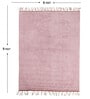 Pink Solid Cotton 9 Ft X 6 Ft Hand Tufted Dhurrie