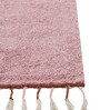 Pink Solid Cotton 9 Ft X 6 Ft Hand Tufted Dhurrie