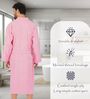 Pink Solid Cotton Men Bath Robe With Belt (S)