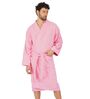 Pink Solid Cotton Men Bath Robe With Belt (S)