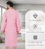 Pink Solid Cotton Men Bath Robe With Belt (XL)