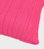 Pink Solid Cotton Self Design Cushion Cover