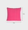 Pink Solid Cotton Self Design Cushion Cover