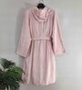 Pink Solid Cotton Unisex Bath Robe (L)