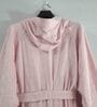 Pink Solid Cotton Unisex Bath Robe (L)