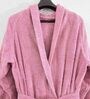 Pink Solid Cotton Unisex Bath Robe (XL)