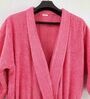 Pink Solid Cotton Unisex Bath Robe (XL)