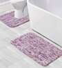 Pink Solid Polyester 28x20 Inches AntiSkid 1 Bathmat & 1 Contour Mat