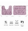 Pink Solid Polyester 28x20 Inches AntiSkid 1 Bathmat & 1 Contour Mat