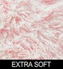 Pink Solid Polyester 5x5 Feet Machine Made Shaggy Round Carpet