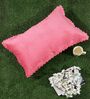 Pink Solid Velvet 27x18 Inches Pillow Cover (1Pc)