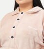 Pink Solid Woolen Women Bath Robe With Belt (XXL)