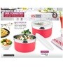 Pink Stainless Steel (Set of 2) Airtight Cookies Canister With Lid