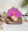 Pink Stone Figurine Tea light Holder