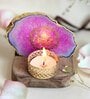Pink Stone Figurine Tea light Holder