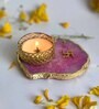 Pink Stone Figurine Tea light Holder