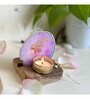Pink Stone Figurine Tea light Holder