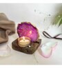Pink Stone Figurine Tea light Holder