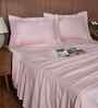 Pink Stripe 200 TC Cotton King Size Bed Sheet with 2 Pillow Covers 24 Collection