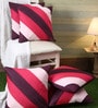 Multicolour Polyester Striped 16x16 inches Cushion Cover (5Pc)