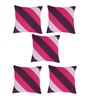 Multicolour Polyester Striped 16x16 inches Cushion Cover (5Pc)