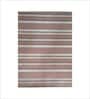 Pink Stripes Wool 5 ft x 7 ft Hand Tufted Carpet
