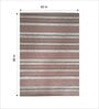 Pink Stripes Wool 5 ft x 7 ft Hand Tufted Carpet