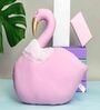 Pink Poly Cotton Swan Shaped Pillow