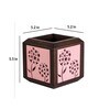 Pink Teak Wood Qubo Series Foggy Cluster Handmade Wooden Deskpot Desk Pot