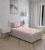 Pink Traditional 104 TC Cotton Single Bed Sized Bed Sheets With 1 Pillow Cover