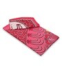 Pink Traditional 120 TC 100% Cotton Queen Bedsheet With 2 Pillow Covers