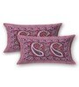 Pink Traditional 144 TC Cotton Double Queen Bedsheet With 2 Pillow Covers