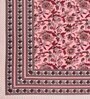 Pink Traditional 144 TC Cotton Double Queen Bedsheet With 2 Pillow Covers