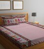 Pink Traditional 300 TC Cotton King Sized Bed Sheets with 2 Pillow Covers