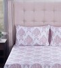 Pink Traditional 400 TC 100% Cotton King Sized Bed Sheets with 2 Pillow Covers