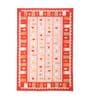 Pink Traditional Hand Woven 6 Ft X 4 Ft  Dhurrie