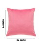 Pink Velevt Solids 24x24 inches  Large Cushion Covers  (2Pcs)