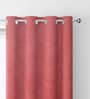 Pink Velevt Solids 8ft Light Filtering Eyelet Long Door Curtain