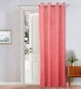 Pink Velevt Solids 8ft Light Filtering Eyelet Long Door Curtain