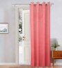 Pink Velevt Solids 9ft Light Filtering Eyelet Long Door Curtain