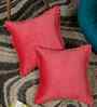 Pink Velvet Abstract 16X16 Inches Cushion Covers (Pack of 2)